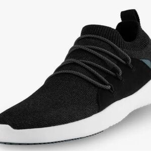 Men's Black Knit Slip-On Sneaker with White Sole